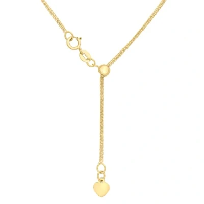 Image of Carissima Gold Women&#039;s 9 ct Yellow 25 Adjustable Heart Slider Spiga Chain Neckalce of Length 56 cm/22 Inch