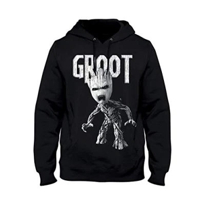 Image of cotton division Men&#039;s Megugamsw133 Hooded Sweatshirt, Black, XXL