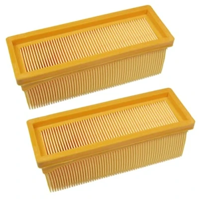 Image of 2 x Flat Pleated Filters Lamella HEPA Filter for Kärcher 6.414498 2501 2501TE 2601 2601plus 3001 SE2001 SE3001 SE5100 SE6100 SE6100plus 3001hot 2701 A2701 2701TE A2731pt 2801 A2801