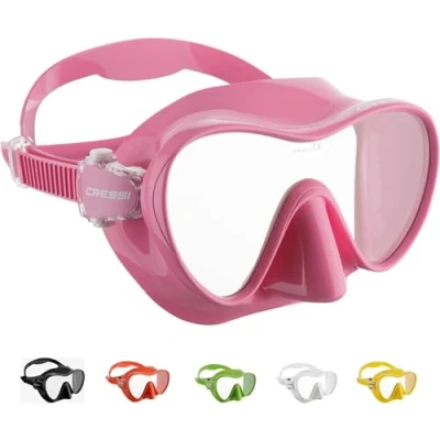 Image of CRESSI F1 Mask Pink Frameless for Diving and Snorkeling, Pink, One Size, Unisex