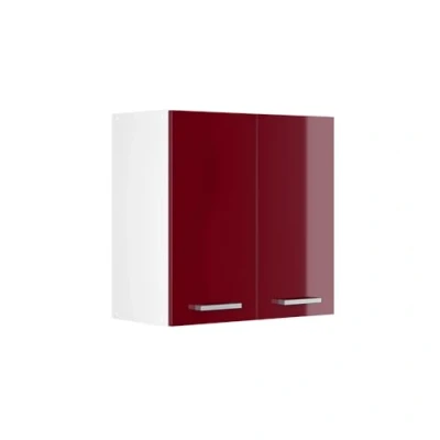 Image of Vicco Wall cabinet Raul, Bordeaux High Gloss/White, 60 cm