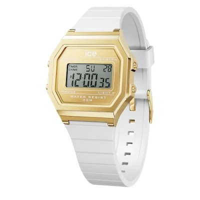 Image of ICE WATCH digit retro White gold Women&#039;s wristwatch with plastic strap 022049 (Small)