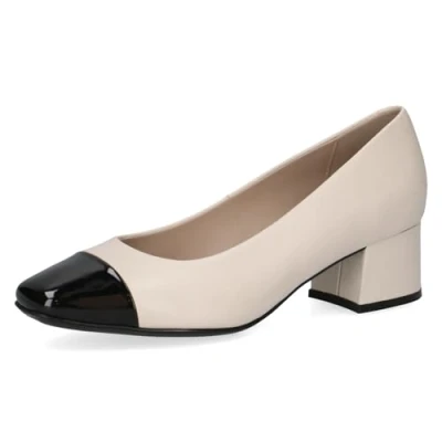 Image of CAPRICE Women&#039;s Damen 9 22305 42 Pump, Off White Black, 3.5 UK