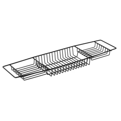 Image of Blue Canyon Plastic Coated Over Bath Rack, Durable Shower Caddy, Convenient Bathroom Storage for All Your Toiletries, Including Soaps, Sponges, Bombs, Books and Glasses of Wine (Black)