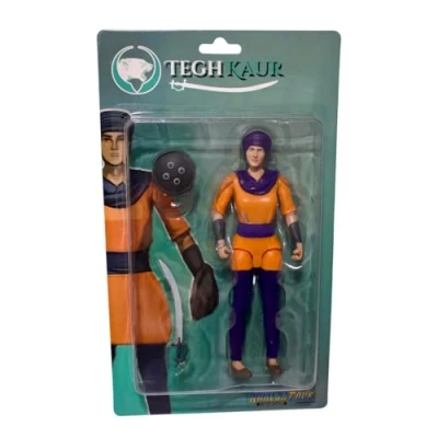 Image of Sikh Action Figure Toy Tegh Kaur Orange Khalsa Toys