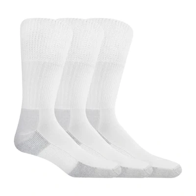Image of Dr. Scholl&#039;s mens 2 Pack Non binding Diabetes and Circulatory Crew Socks, White, Large
