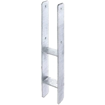 Image of GAH Alberts H Post Base Hot dip Galvanised, Total Height: 600 mm, Material Thickness: 6 mm lichte Breite: 95