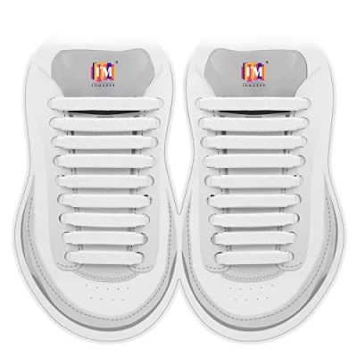 Image of INMAKER No Tie Laces for Kids and Adults, Elastic Trainers, Silicone Tieless Flat Shoelaces Running Shoes