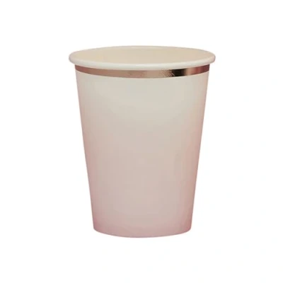 Image of PARTYRAMA.CO.UK Rose Gold &amp; Pink Ombre Paper Cups 250ml Pack of 8
