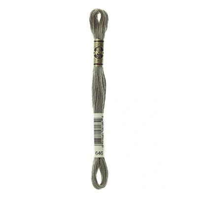 Image of DMC 117 646 Six Stranded Cotton Embroidery Floss, Dark Beaver Gray, 8.7 Yard