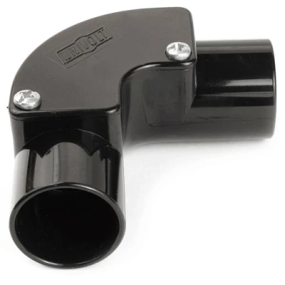 Image of Univolt Ie 20 Bk 20mm Black PVC Conduit Inspection Elbow