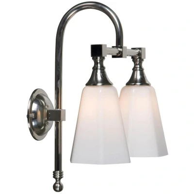 Image of Classic 2 Light Bathroom Wall Satin Nickel IP44