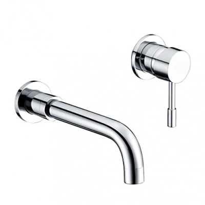 Image of Home Standard® Aspen Bathroom Single Lever Chrome Wall Mounted Basin Sink Mixer Tap 10 Year Guarantee