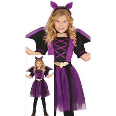 Image of FIESTAS GUIRCA Purple Bat Girls Fancy Dress Costume Girl with Headband, Tutu and Wings Halloween Costumes Age 10 12 Years