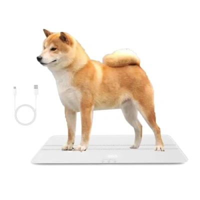 Image of Digital Pet Scale for Dogs and Cats, Large dog scale,Max 220lbs,Rechargeable Version, 3 Weighing Modes lbs,kg,st,Precision 10g, 27.16X 12.99 Inches