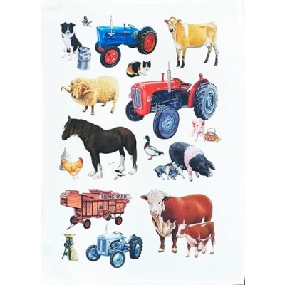 Image of Half a Donkey On the Farm Large Cotton Tea Towel