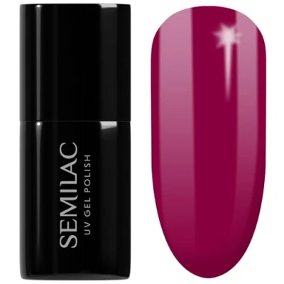 Image of SEMILAC Gel Nail Polish Long Lasting and Easy to Apply Perfect for Home Professional Manicure Pedicure 028 Classic Wine UV Polish, 7 ml.
