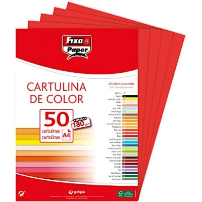 Image of Fixo 11110351 Pack of 50 Card, A4, Red
