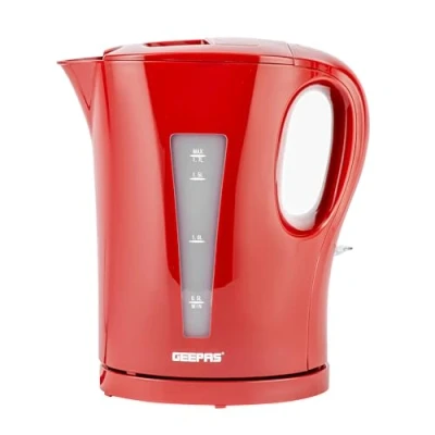 Image of Geepas Electric Kettle, 2200W Boil Dry Protection &amp; Auto Shut Off 1.7L Cordless Fast Jug Kettle for Hot Water Tea or Coffee 2 Year Warranty, Red