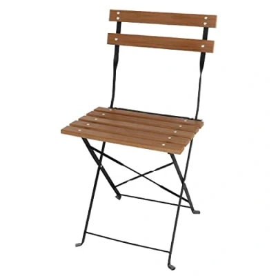 Image of Bolero Faux Wood Bistro Chairs 810X420X440mm Longue Furniture Restaurant 2pc