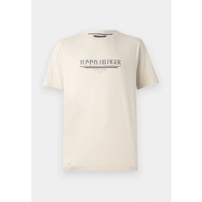 Image of Tommy Hilfiger Brand LOVE TEE Print Tshirt, Men&#039;s, Size: XS, Newsprint