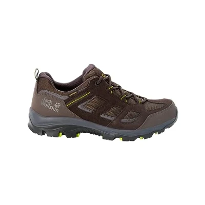 Image of Jack Wolfskin Men&#039;s Vojo 3 Texapore Low M Hiking Shoe, Dark Brown Lime, 7.5 UK