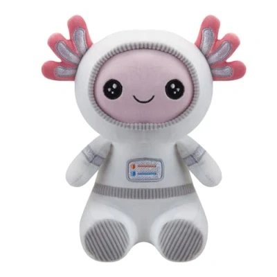 Image of VFM Axolotl Soft Toy Astronaut Plush Cute Cuddly Fluffy Plushie Stuffed Plushie, Gifts for Birthday, Valentine&#039;s Day Chirstmas 25cm White