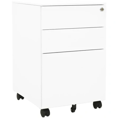 Image of vidaXL Mobile File Cabinet White 39x45x60 cm Steel