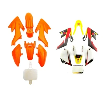 Image of Orange Plastic Set With Stickers Graphics Decals Compatible Replacement CRF50 Pit Bike 50cc 110cc 125cc