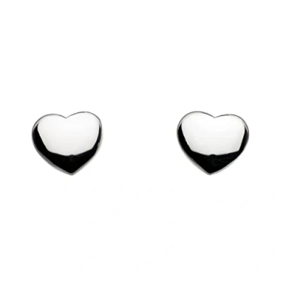 Image of Dew Women&#039;s Sterling Silver Solid Heart Stud Earrings