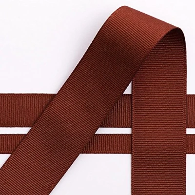 Image of Italian Options Grosgrain Ribbon, 25mm x 10 Metre Roll, Brown