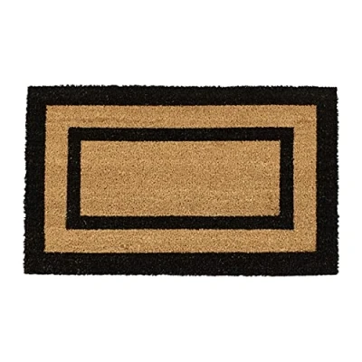 Image of Relaxdays Long Coir Doormat with Anti Slip PVC Underside for Balcony Hallway Veranda Patio Welcome Mat Size: 75 x 45 1.5 cm, Natural Brown, cm