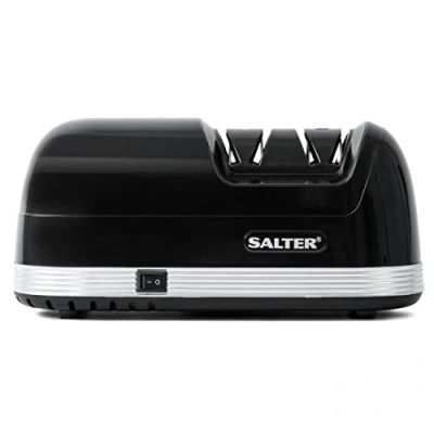 Image of Salter 728 BKXR Electric Knife Sharpener Two Stage Sharpening, Diamond Coating, Kitchen &amp; Blade Sharpener, Alternative Whetstone Tool, Safety Non Slip Feet, Removable Magnet Catches Shavings