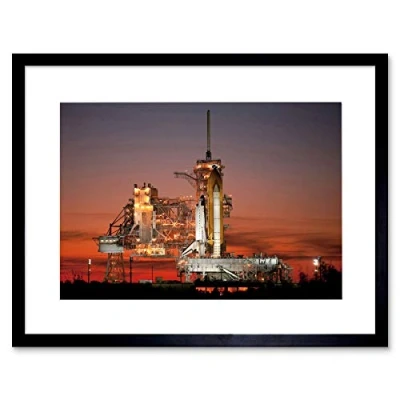 Image of Wee Blue Coo Space Shuttle Atlantis Kennedy Center Framed Wall Art Print