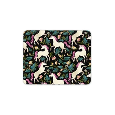 Image of Destination Vinyl Ltd Pretty Unicorns Mouse Mat Pad Unicorn Horse Flowery Fun Gift PC Computer #8755