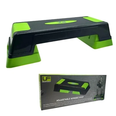 Image of Urban Fitness Adjustable Aerobic Step Charcoal/Green, K REY UFA248