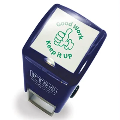Image of Good Work Keep It Up Thumbs Pre Inked School Teachers Positive Feedback Marking Stamper Stamp 25mm Primary Teaching Services (Green)