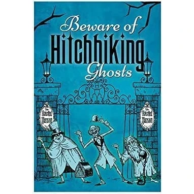 Image of SaNavie Vintage Tin Sign Haunted Mansion Beware of Hitchhiking Ghosts Metal Wall Art Home Decor Kitchen Poster Cafe Pub Plaque 8x12 Inch