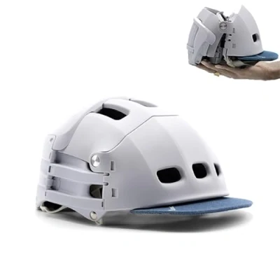 Image of Plixi Folding Helmet for Bike, Electric Scooter, Gyro, Skateboard, Roller, E Bike CE EN1078 Standard, Same Protection as a Classic Volume Divided by 3 (Artic White, S/M (54 58 cm))