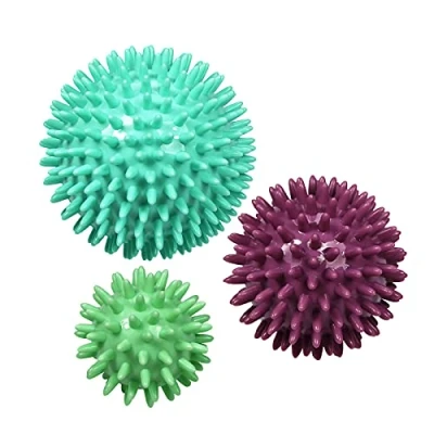 Image of Spiky Massage Ball Pack of 3 by ResultSport 6cm, 8cm, 10cm Plantar Fasciitis Recovery, Trigger Point Myofasical Relief, Exercise Stress Ball, Physio Pilates
