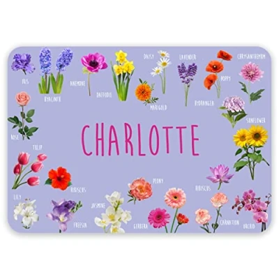 Image of Paper Themes Personalised Placemat for Kids (Flowers)