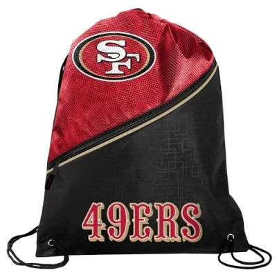 Image of FOCO NFL High End Diagonal Zippered Drawstring Backpack Gym Bag, San Francisco 49ers, 18.75&quot; x 14&quot;,