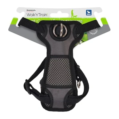 Image of Rosewood Coastal Training Front Connect Padded Dog Harness, Small, Black