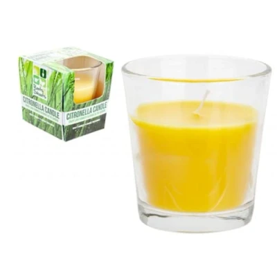 Image of Citronella Glass Candle Cup 5 pc, Yellow Outdoor use