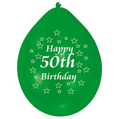 Image of Amscan Int995574 Balloon Pk10 22Cm H 50Th Birthday