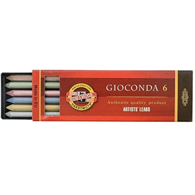Image of KOH I NOOR Metallic Coloured Leads for 5.6mm Diameter 80mm Mechanical Pencil (Set of 6)