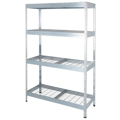 Image of BiGDUG Essentials Galvanised Wire Shelving 4 Tier Mesh Garage 300 kg UDL (1800H x 120W 450D mm)