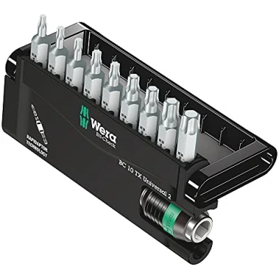 Image of Wera 05057115001 Bit Check Set 8667 9/Z Extra tough with Rapidaptorfor Drill/Drivers, Metal Jointing, Torx TX6 40 10pc