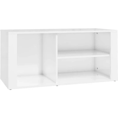 Image of vidaXL Shoe Cabinet High Gloss White 100x35x45 cm Engineered Wood