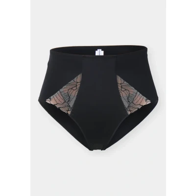 Image of Chantelle PULP Tattoo LOVE HIGH Waisted FULL Brief Briefs, Women&#039;s, Size: Large, Black/golden beige
